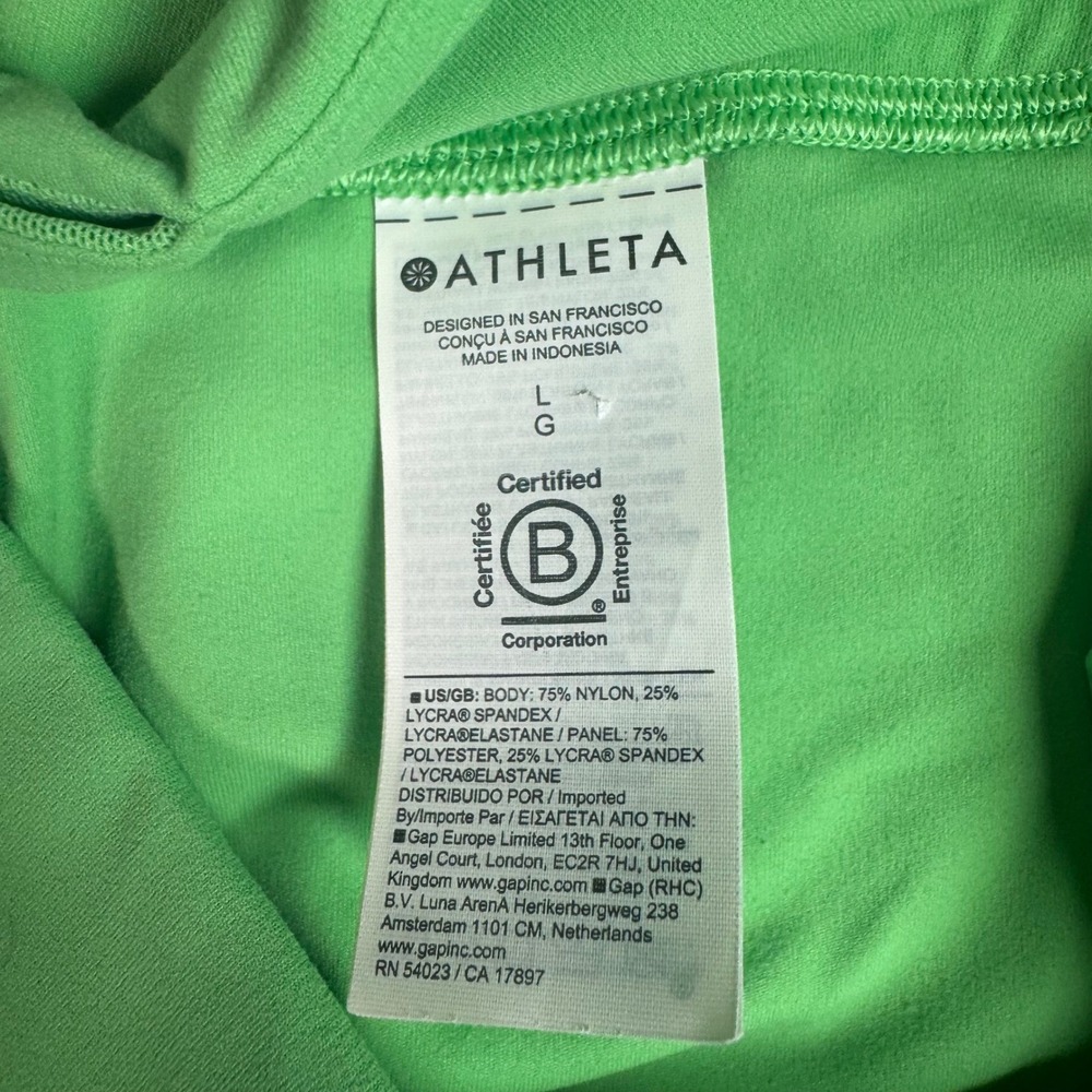 NWOT Athleta Womens Elation Colorblock 7/8 Tight Legging Green Large - Picture 3 of 11